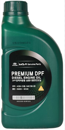 Олива моторна Hyundai/Kia Premium DPF Diesel 5W-30 ACEA C3, 05200-00120 (Каністра 1л)