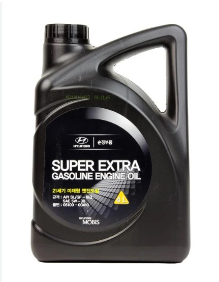 Олива моторна Hyundai/Kia Super Extra Gasoline 5W-30 API SL, ILSAC GF-3, 05100-00410 (Каністра 4л)