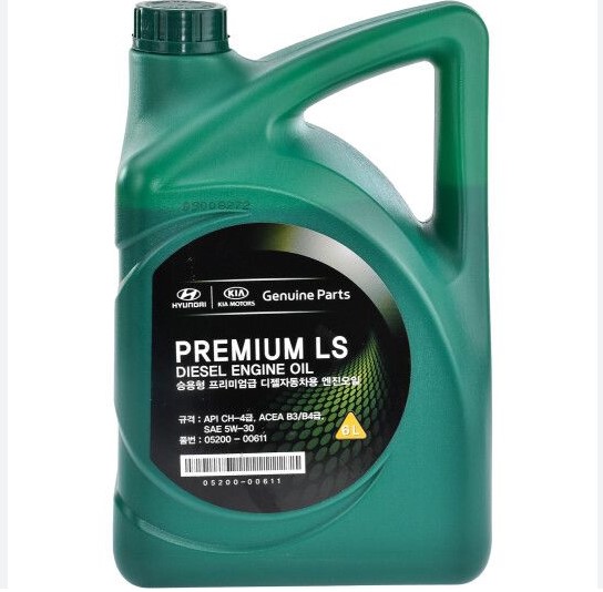 Олива моторна Hyundai/Kia Premium LS Diesel 5W-30 API CH-4, ACEA B3/B4, 05200-00411 (Каністра 4л)