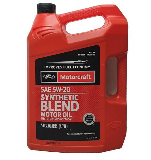 Олива MOTORCRAFT SAE 5W-20 Synthetic Blend Motor Oil, 5qt.