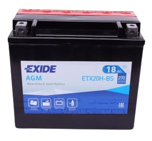 Акумулятор 18Ah-12v Exide AGM (ETX20H-BS) (175х87х155) L, EN270